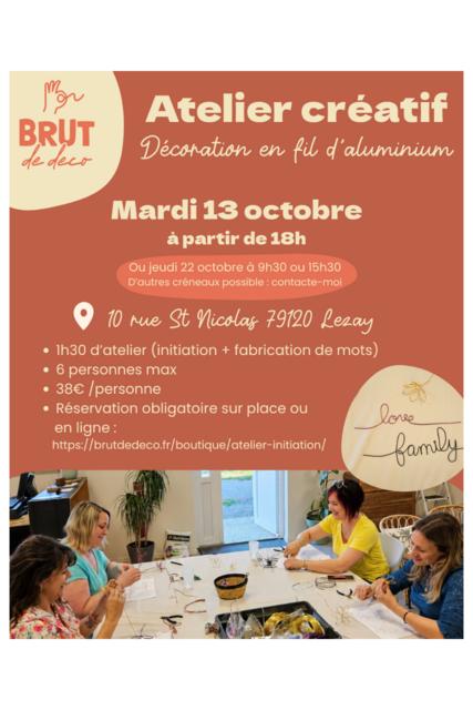 Atelier fil d'aluminium mardi 13